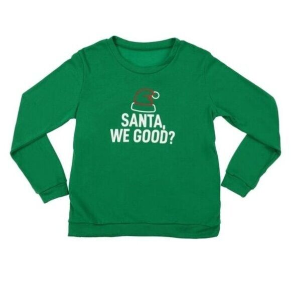 Graphic Christmas Sweater “Santa We Good?” - Picture 1 of 4